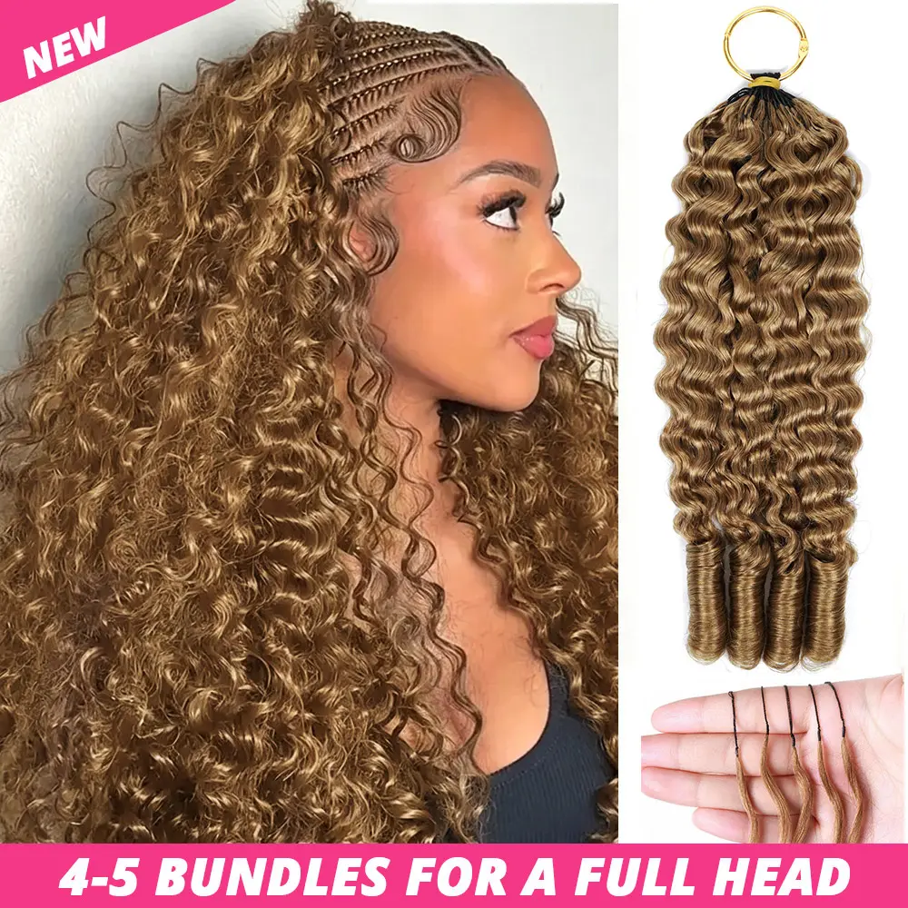 Ishow Burmese Curly Crochet Human Hair With Knotless Colored Pre-Separated Invisible Crochet Hair 27# Boho Braids Vacation Hair #DealsforYouDays #SummerWins