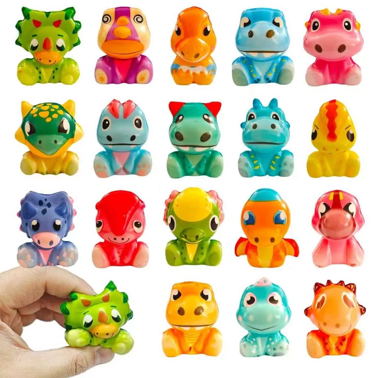 24PCS Mini Dinosaur Memory Foam Squishy Toys - Slow Rising, ASMR Stress Relief, Easter Egg Filler Toy, Classroom Rewards for Kids Over 3yr (Assorted Varieties)