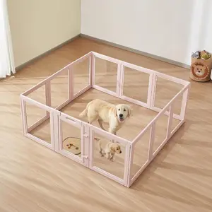 VEVOR Clear Acrylic Dog Playpen Indoor, 76x49x30 in Plastic Pet Playen for Large Sized Dogs, Easy Assemble Waterproof Puppy Playpen, Easy to Clean, Durable Indoor Pet Dogs Cats Fence KitVEVOR Super Brand Day