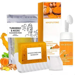 Turmeric Wash and Care Three Piece SetTurmeric Tablets, Turmeric Cleansing Mousse,Soap dish ，Turmeric Soap Facial Cleansing Skincare FacialCleansing Cleanser Comfort