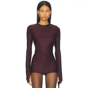 AFRM Kaylee Stud Jersey Top in Vineyard