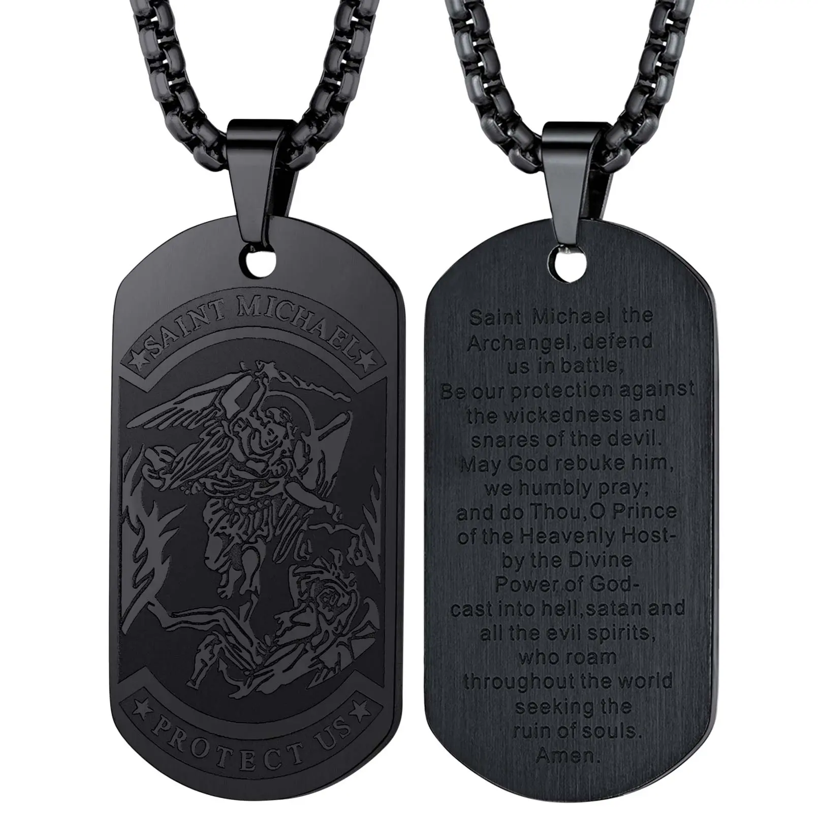 Dog Tag Pendant -Plated Black