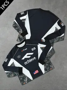 Men's Loose Fit Camo Racing Car Pattern Hoodie Sweatshirt, Colorblock Design, Short Sleeve, Casual Daily Wear, Fall Winter, Gift Idea