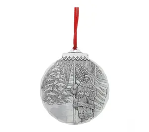 Wendell August Patriotic Santa Ornament