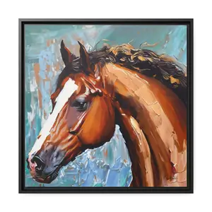 BROWN STALLION PORTRAIT Canvas Wall Art - by Queennoble Does not apply