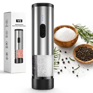 【FathersDayGift】INKBIRD 2 in 1 Large Capacity 200ml Electric Salt and Pepper Grinder Rechargeable Automatic Long Battery Life Salt and Pepper Shakers for Cooking,Kitchen,Grill, summersale,mid year sale,deals for you,restock,DFYD,deals for you day