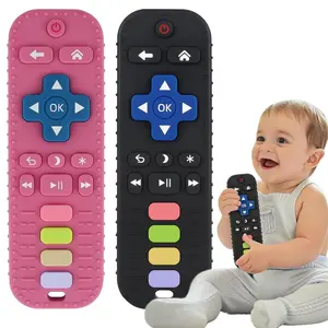 Teething Toys Remote Control Baby  2 Pack Silicone Infant Teether BPA Free for 0-12 Months Soothing Gum Relief