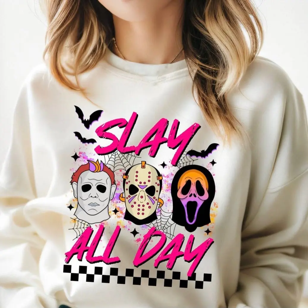 Slay all day crewneck sweater
