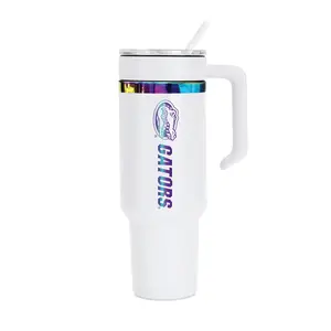 48oz Florida Gators Iridescent Anodized White Tumbler