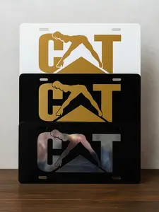 Custom Cat License Plate - Insane Color Choices for Blue Collar & Heavy Equipment Operators USA Made Automotive Accessory