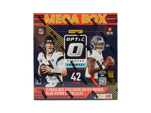 Panini Donruss Optic Football 2024 Mega Box Blue Hyper Parallels 3 Rated Rookies 6 Packs 7 Cards Per Pack Ultra Rare Inserts Included