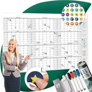 Big Calendar 2026 | 58"x38" | Giant Dry Erase Yearly Planner for  Office | Full Year Wall Calendar | Large Annual Wall Planner