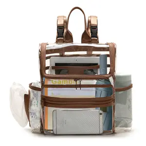 Miss Fong x MOMINSIDE Clear Backpack, Waterproof Transparent Book Bag for School for Stadium Sports Events for Concert Outfits, Makeup Bag Cosmetic Storage Bag for Toiletries & Cosmetics, Carry Luggage for Travel tiktokshopspringglowup