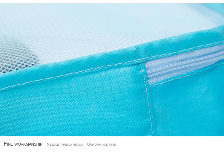 6pcs/set Men and Women Luggage Travel Bags Packing Cubes Organizer Fashion Double Zipper Waterproof Polyester Bag