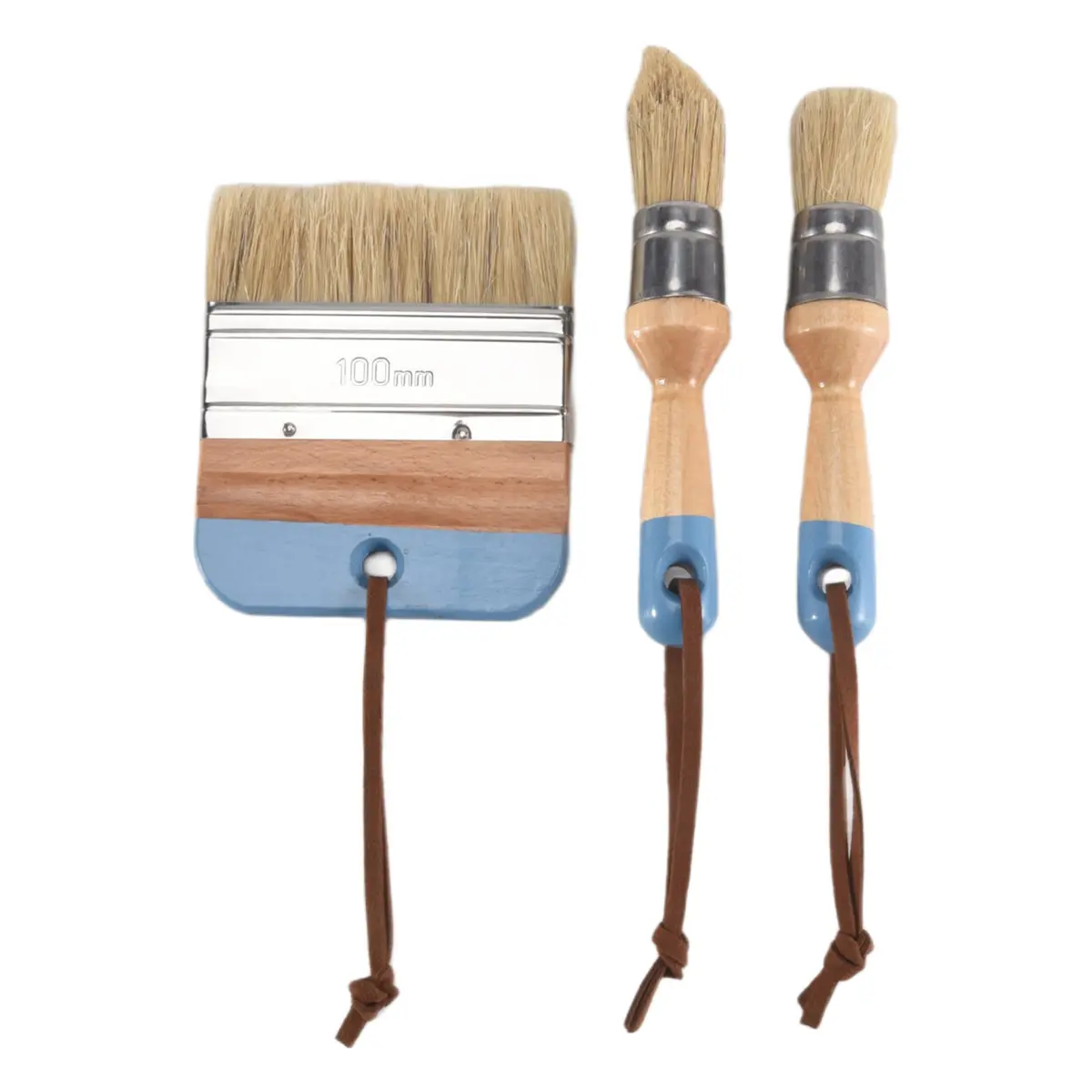 3 PCS Chalk And Wax Paint Brushes Oval Brush for Acrylic Painting Bristle Stencil Brushes for Wood Furniture Home Decor