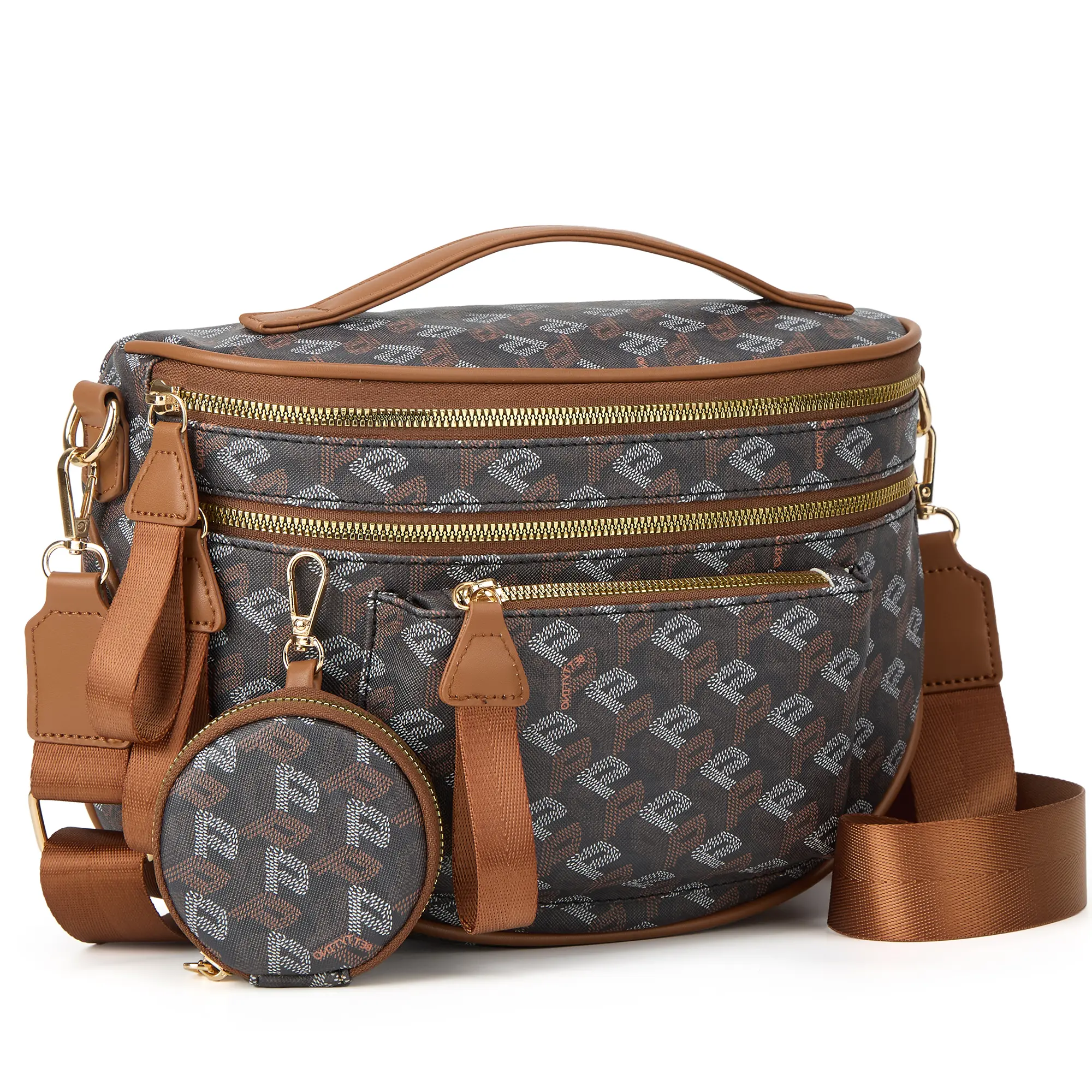 Spacious Checkered PU Leather Crossbody Bag Bum Bag Checkered Handbags Wallets for Women tiktokshopspringglowup summerwins,summerwins Casual Bum Bag