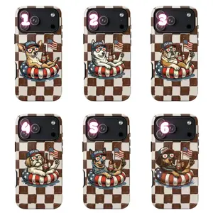 Dog Funny 4th of July Phone Case, Dachshund Patriotic Dog Lover Graphic Printed Cover, USA 250th Anniversary Gift Aesthetic Tough Case