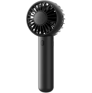 Mini Portable Fan, Small and Powerful, Cute Design 3 Speed Personal Handheld fan and Desktop with Base, Lightweight USB Rechargeable for Travel Lash Makeup Girl Women Summer Gift Black