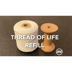 Alan Wong Thread of Life Refill - Empty Wooden Spool & 400 Yards of Cotton Thread for DIY Craft Projects