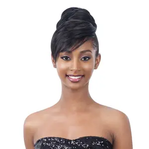 FreeTress Equal Synthetic Hair Bun & Bang Twisted Bun (Dome) Bang 2Pcs (Swoop Side Bang)