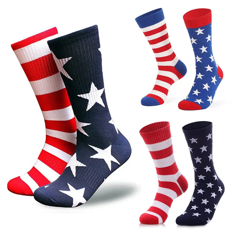 Mens Cotton Socks American Flag Socks Stars Stripes Socks