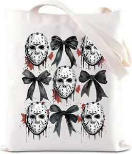 Horror Movie Inspired Gift Tote Bag Scary Movies Reusable Handbag Halloween Party Gift