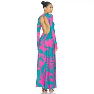 eywasouls malibu Sammy Midi Dress in Fuchsia Flora