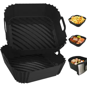 2 Pack  Air Fryer Liners , 7.1 Inch Airfryer Liners 4-7 QT Square Air Fryer Liners  Pot Oven Liner Baking Tray, Air Fryer Basket Mat  Bowl Air Fryer Accessories