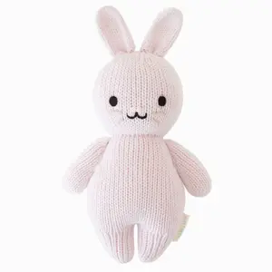 cuddle+kind Baby rabbit (lavender) 7" hand-knit doll - gives 5 meals, fair trade, heirloom quality, 100% cotton yarn