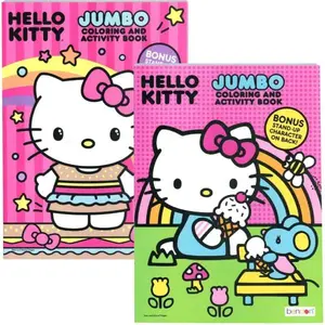 Hello Kitty Jumbo Coloring & Activity Book Set for Kids, 2 Pack – Fun Coloring Pages, Stickers, Games, Puzzles & Educational Activities for Girls, Toddlers, Preschool & Birthday Gifts