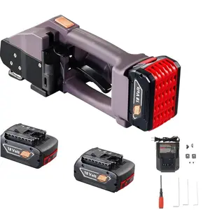 VEVOR Electric Strapping Machine, for 0.39"-0.75" PP PET Straps, Portable Electric Banding Tool with Digital Display, 2 x 4000mAh Battery Powered Automatic Strapping Tool for Packaging Box Pallet