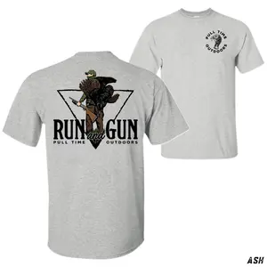 Pull Time Outdoors Turkey Hunting T-Shirt – Run and Gun Hunter Graphic Tee, Spring Gobbler Outdoor Apparel, Vintage Hunting Shirt, Casual Country Top for Men and Women