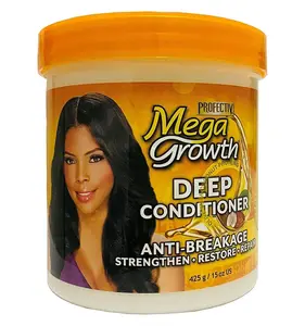Mega Growth Anti-Breakage Strengthening Deep Conditioner - Coconut, Shea & Olive Haircare Moisturizer, Hydrating Hair Mask for Damaged Fragile Hair, Repairs, Revitalizes, Protects, Boosts Softness & Shine, 15 oz.