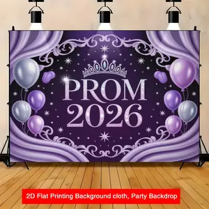 Prom & Graduation Backdrop – Purple Elegant Tapestry, Wall Hanging, Photography Background, Polyester HD Print, Party, Entrance, Room, Event Decor