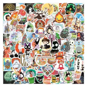 100 Sheets Cartoon Japanese Anime Hayao Miyazaki Stickers, Waterproof Decorative Stickers for Journals, Stationery, Water Bottles, Computers