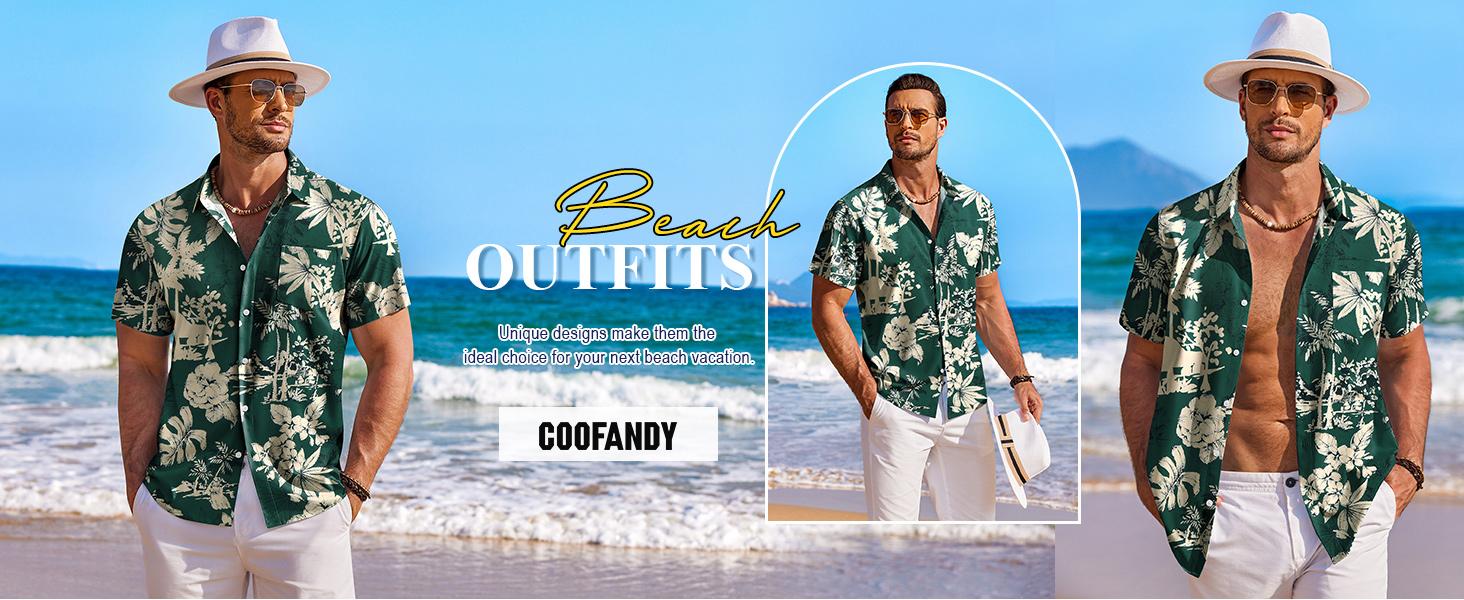 COOFANDY Men's Hawaiian Shirt Short Sleeve Floral Button Down Shirts Tropical Holiday Beach Shirts COOFANDY Men's Hawaiian Shirt Short Sleeve Floral Button Down Shirts Tropical Holiday Beach Shirts