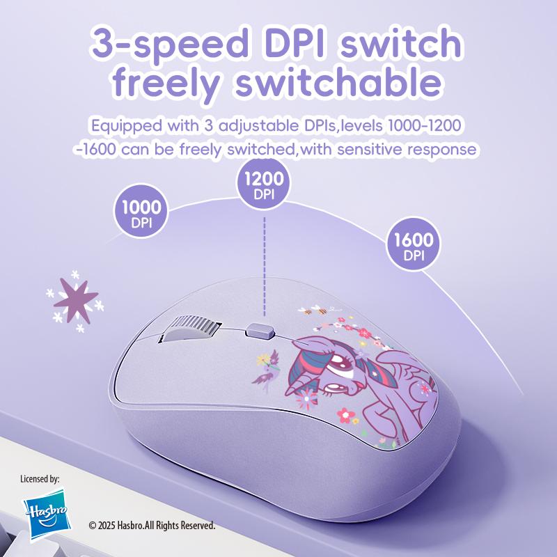 My Little Pony M02 Wireless Mouse Ergonomic Design 2.4 GHz Silent Operation Adjustable DPI Portable Universal Gift for Birthdays Valentine's Day Pink Stickers Slim Mouse TikTokShopHolidayHaul