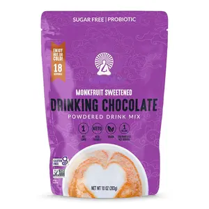 Sugar Free Drinking Chocolate, Cold or Hot Cocoa Mix with Probiotics, Monk Fruit Sweetened, Keto Friendly Vegan Dutch Cocoa Powder, Gourmet Original Flavor, 10 oz