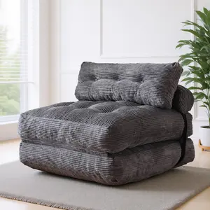 【Summer Romance】Orienflex 3-in-1 no-assembly corduroy folding sofa bed, vacuum-compressed floor sofa for easy lounging, foldable mattress — a must-have for renters and small apartments
