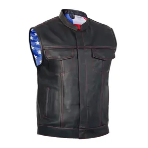Valor Men's Biker Style Moto Leather Protective Vest for Motorcycle Riders, Biker Style Vests, Moto Vests