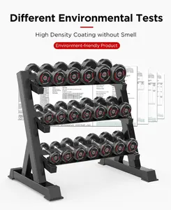 [Springtok] YOLEO 1100LBS Dumbbell Rack- Adjustable 3 Tier Weight Rack for Home Gym, Heavy Duty Weight Storage Organizer Dumbbell Storage Stand Holder(Rack Only)