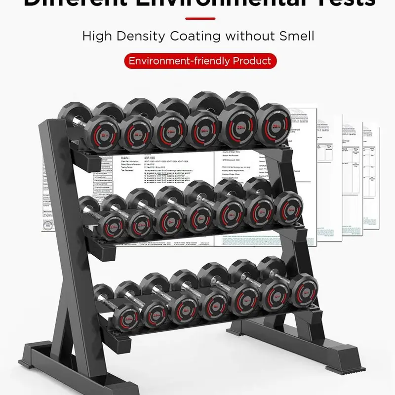 [Springtok] YOLEO 1100LBS Dumbbell Rack- Adjustable 3 Tier Weight Rack for Home Gym, Heavy Duty Weight Storage Organizer Dumbbell Storage Stand Holder(Rack Only)
