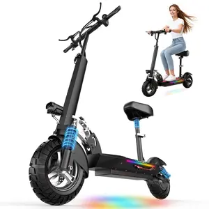 Q2 1200W Peak Off Road Electric Scooter for Adults ,3 speed&27MPH &35Mile Escooter,48V 15AH Electric Scooter With Detachable/Foldable seat, 10''Tire All Terrain，330LBS Capacity，UL2272