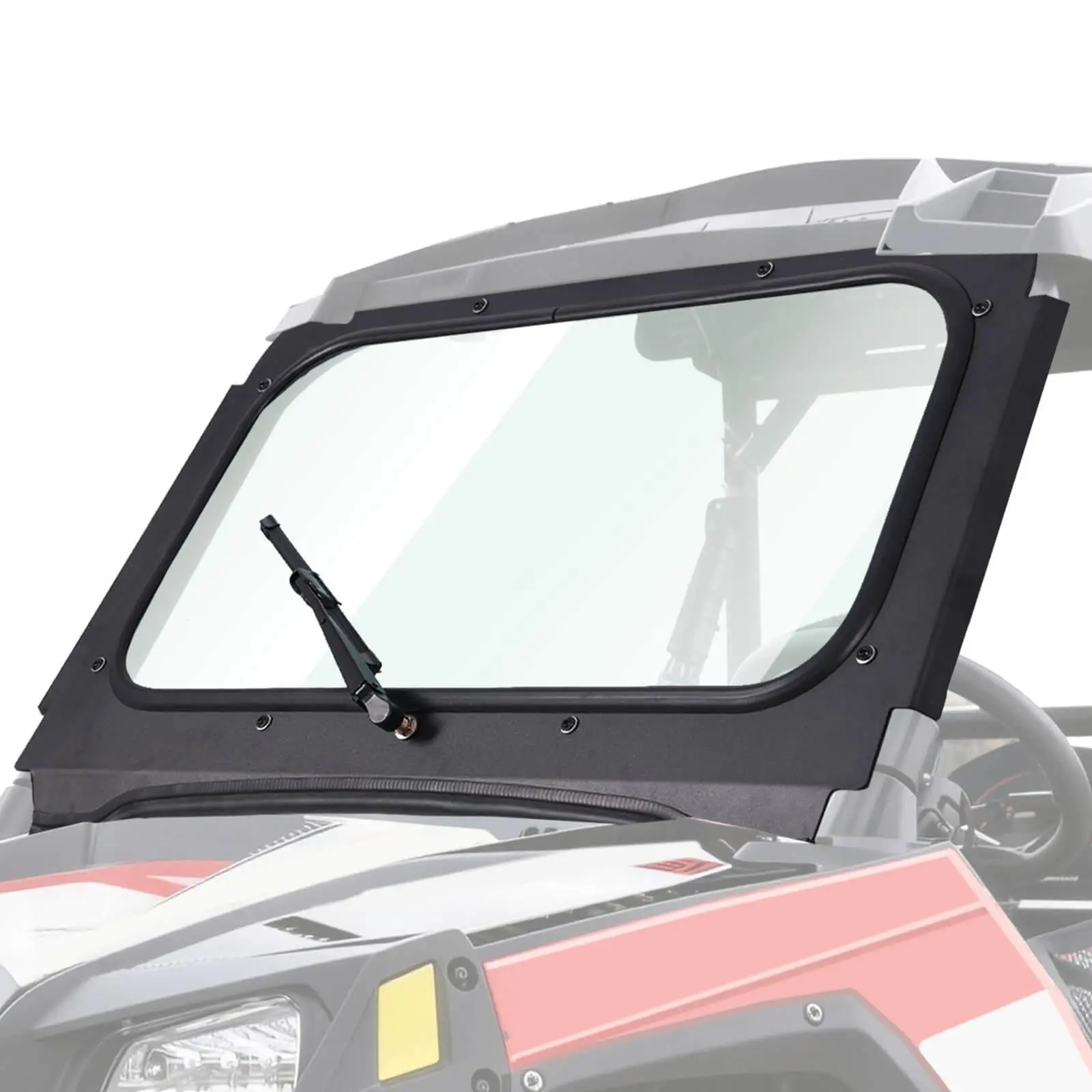 RZR 800 Scratch-Resistant Glass Windshield Heavy Duty Rainproof With Wiper | Compatible with Polaris RZR 800 S800 08-14, 900 XP 11-13, 4 900 12-14, 570 12-18; Clean Full Window; Fit Most Accessories