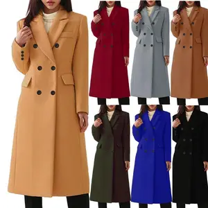 Autumn and Winter Large Wool Women's Coat Wool Coat Monochrome