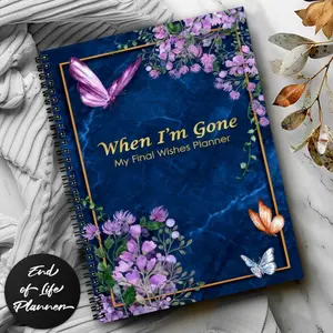 1 Elegant Life-Ending Plan - Guided End-of-Life Arrangement Workbook for Will Preparation, Final Wishes, and Funeral Planning - With Decorative Cover, Notebook Organizer for Peace of Mind, Funeral Planner