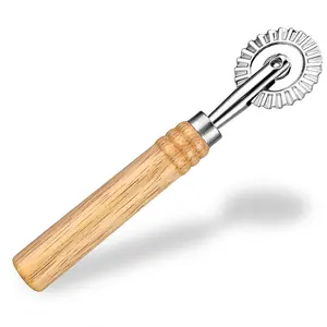 Pasta  Wheel, Ravioli  Wheel with Roller, Dumpling Lace Making Dough Noodle Ravioli Pizza Making Cutters Multi-Purpose Kitchen Tool