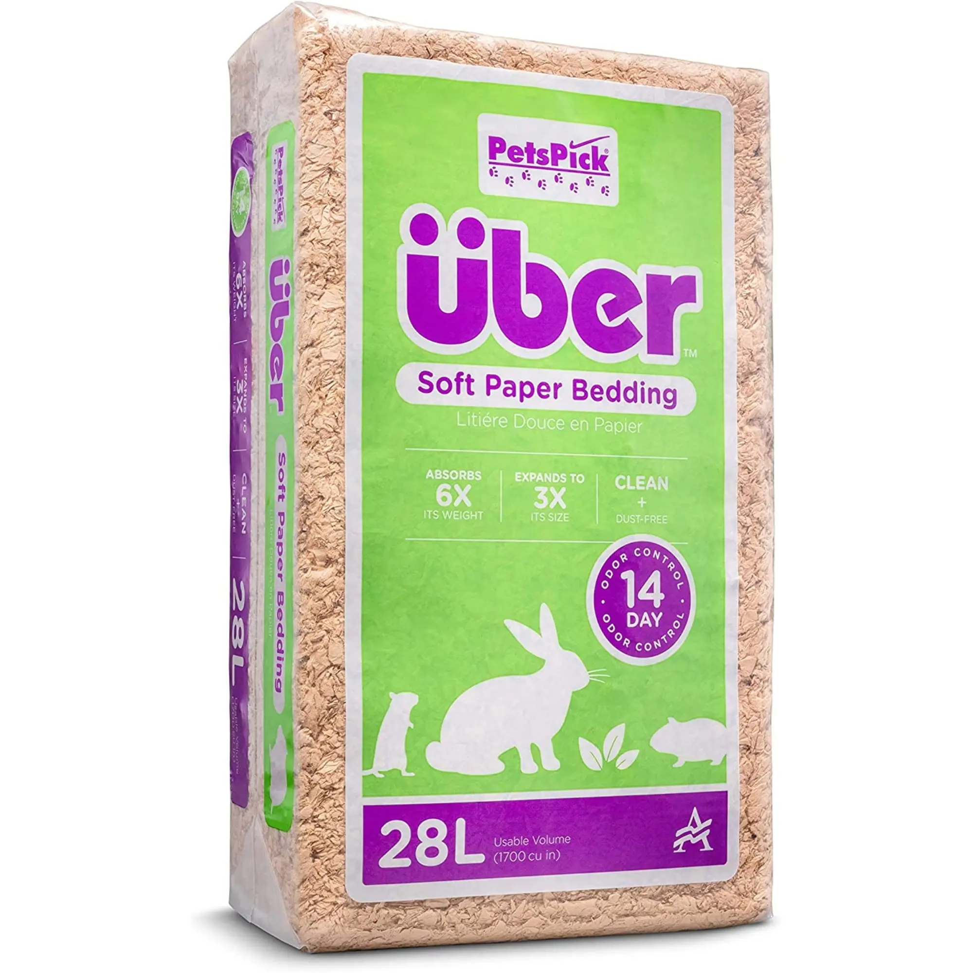 American Wood Fibers 80500-1700PBUBPK55 Uber Soft Paper Pet Bedding, Natural