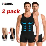 Men's 2-Pack Round Neck High Compression Activewear Tank Top - Tight Sports Vest, Dry Fit Compression Shaping Sleeveless Male Clothing, Sporty Tank Top for Gym Workout, All-Season Menswear & Underwear