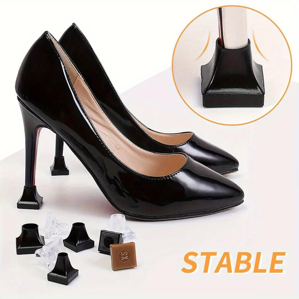 10 Pcs Heel Protectors for Grass, Anti-Sink & Slip-Resistant High Heel Covers, Noise Reducing Heel Caps for Women's Shoes, Comfort Height Increase for Outdoor Wedding, Party on Uneven Surfaces